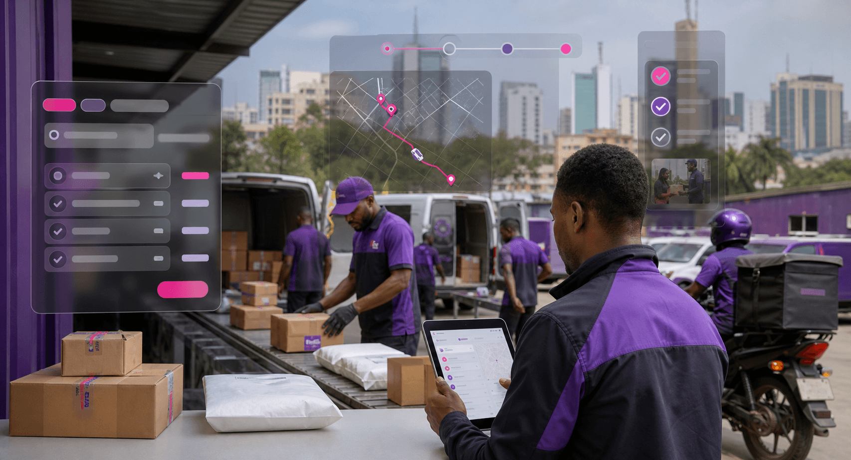 Rikahdo logistics dispatch and parcel operations